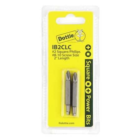 Dottie L.H. Dottie No 2 x 2'' Phillips/Square Drive Power Bit (Carded) IB2CLC